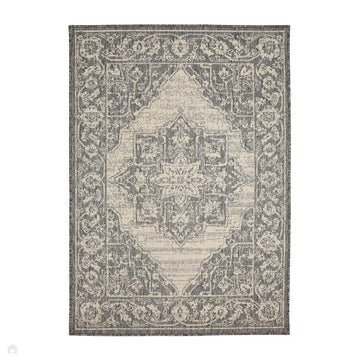 Flatweave Gel Medallion Steel Grey Rug-Melrose-Rug Love - The Most Loved Rug Store